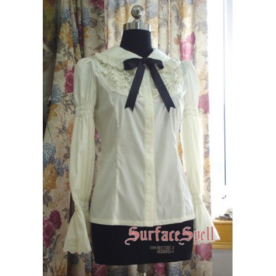 Surface Spell Gothic Okra Ruffled Peter Pan Blouse
